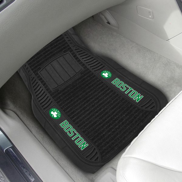 Boston Celtics 2 pc Deluxe Car Mat Set 21 x27  Discount