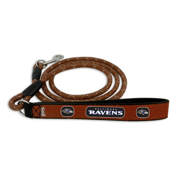 Baltimore Ravens Pet Leash Leather Frozen Rope Football Size For Sale - Image 2