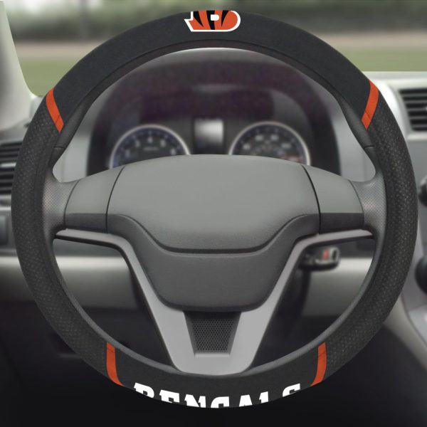 Cincinnati Bengals Steering Wheel Cover 15 x15  Fashion