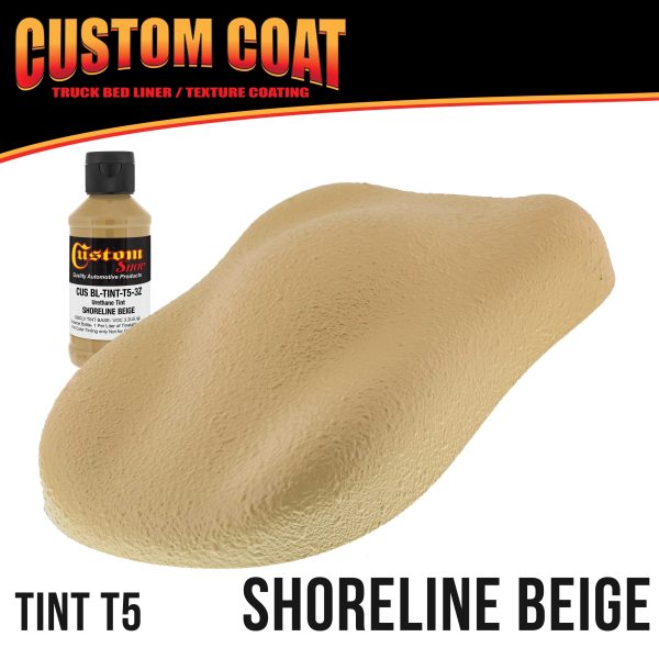 Shoreline Beige 1 Gallon Urethane Roll-On, Brush-On or Spray-On Truck Bed Liner Kit with Roller and Brush Applicator Kit - Textured Protective Coating Online now - Image 2