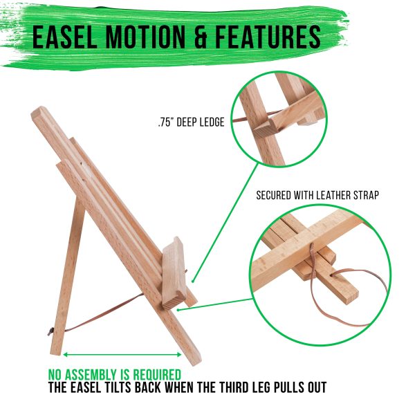 11  Small Tabletop Display Stand A-Frame Artist Easel, 6 Pack - Beechwood Tripod, Painting Party Easel, Portable Kids Student Table School Desktop For Cheap - Image 3
