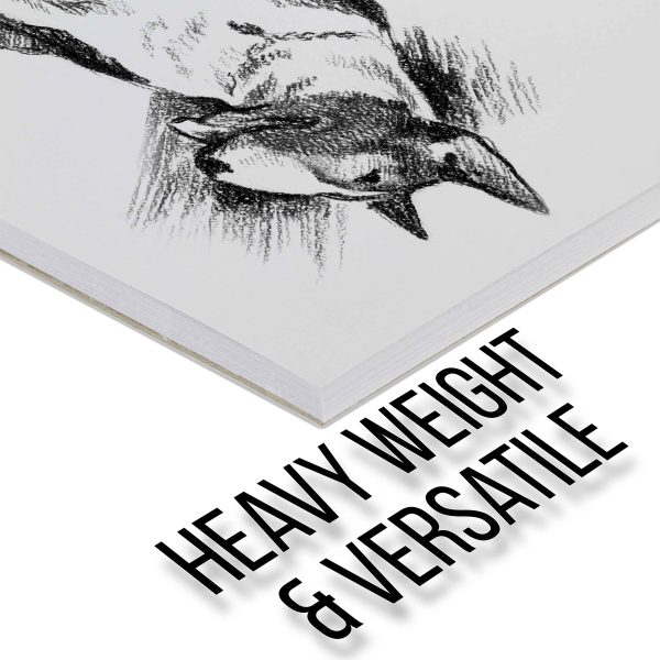 9 in. x 12 in. Premium Heavy-Weight Charcoal Paper Pad, 160gsm, 90 Pound, 32 Sheets (Pack of 2) on Sale - Image 4