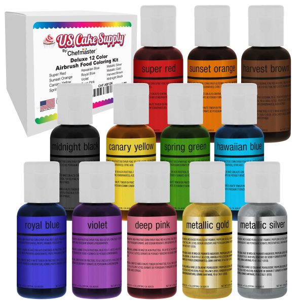 Chefmaster 12-Color 19ml Airbrush Cake Color Kit For Discount