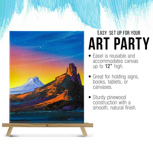 12  High Natural Wood Display Stand A-Frame Artist Easel, 4 Pack - Adjustable Wooden Tripod Tabletop Holder Stand for Canvas, Painting Party, Signs Online Sale - Image 4