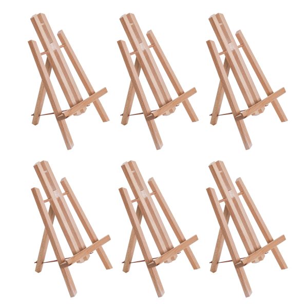 11  Small Tabletop Display Stand A-Frame Artist Easel, 6 Pack - Beechwood Tripod, Painting Party Easel, Portable Kids Student Table School Desktop For Cheap